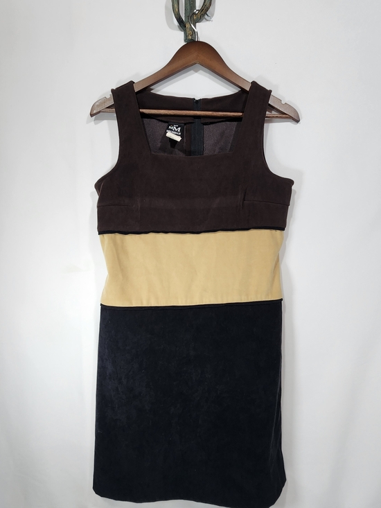 Source Unknown Dresses & Skirts - Vintage My Michelle Colorblock Shift Dress 80s Made In USA Brown Beige 9/10 Sm